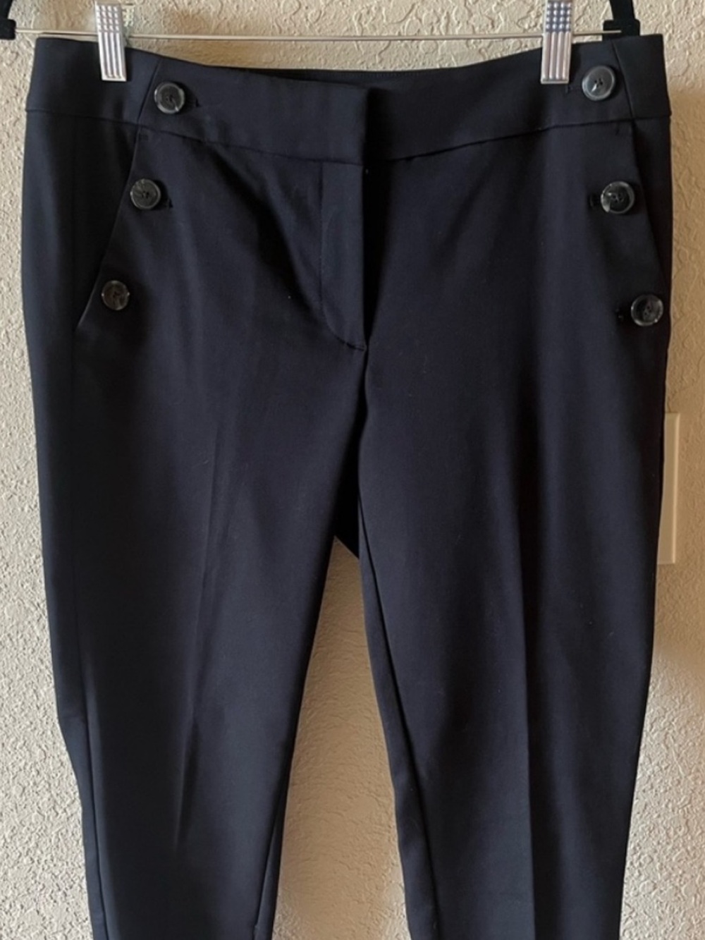 LOFT Curvy Skinny Sailor-Button Tapered Pants